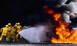 Firefighters with a Hose - Fire Academy